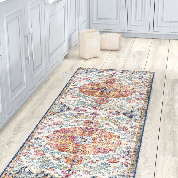 Mistana™ Hillsby Oriental Area Rug in Blue/Orange & Reviews Wayfair
